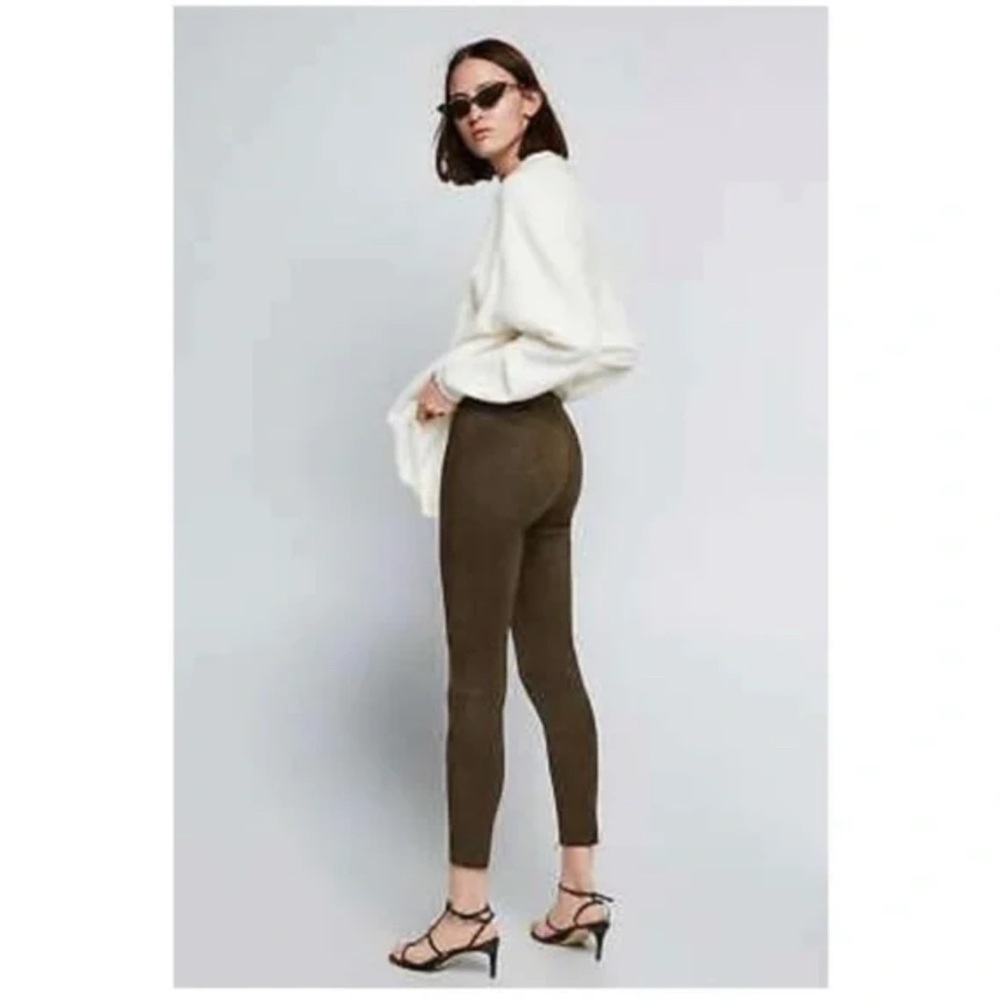Splendid Olive High-Waisted faux Suede Leggings